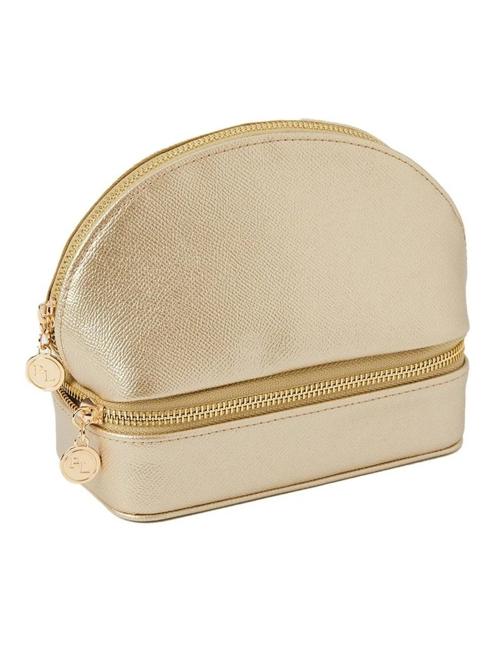 Amara Cosmetic & Jewellery Holder Case in Gold
