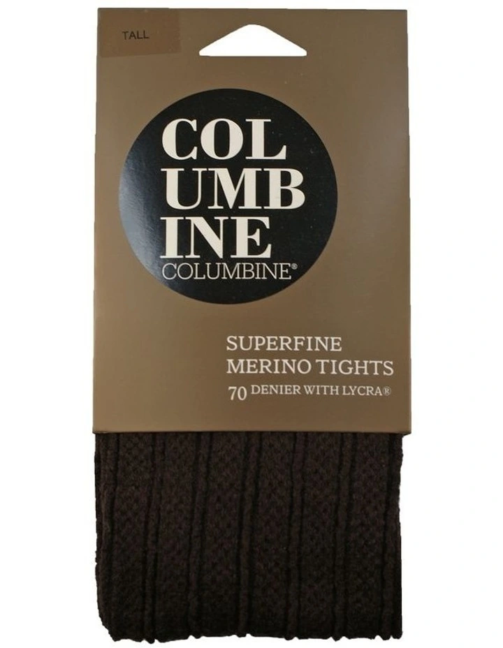 Superfine 70D Merino Texture Line Tights in Brown