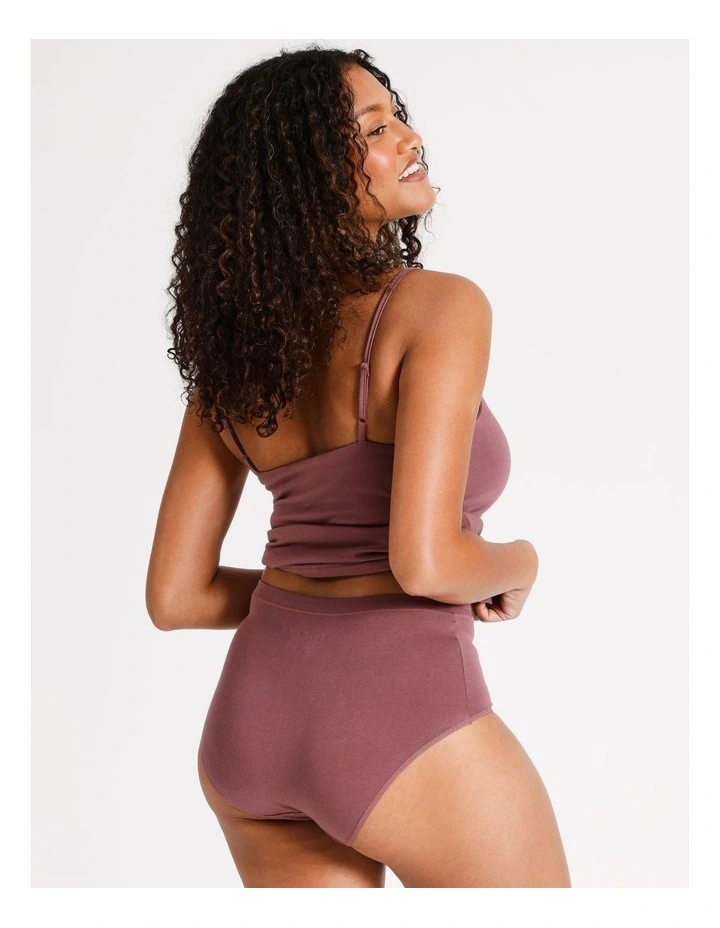 Organic Cotton Full Brief in Rose Brown