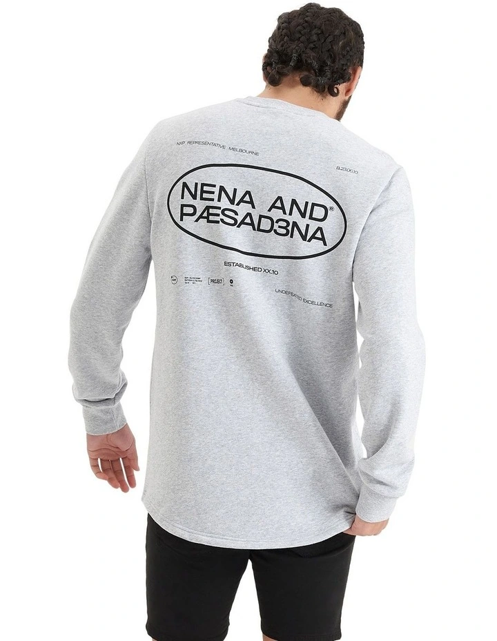 Dead Draw Dual Curved Sweater in Grey