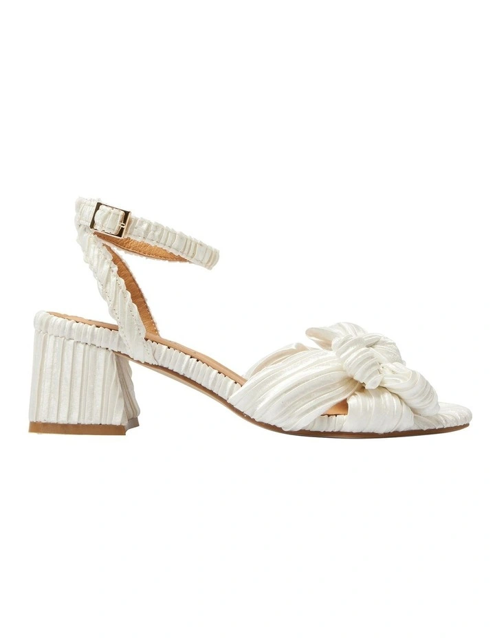 Tiara Sandals in Ivory Pleat