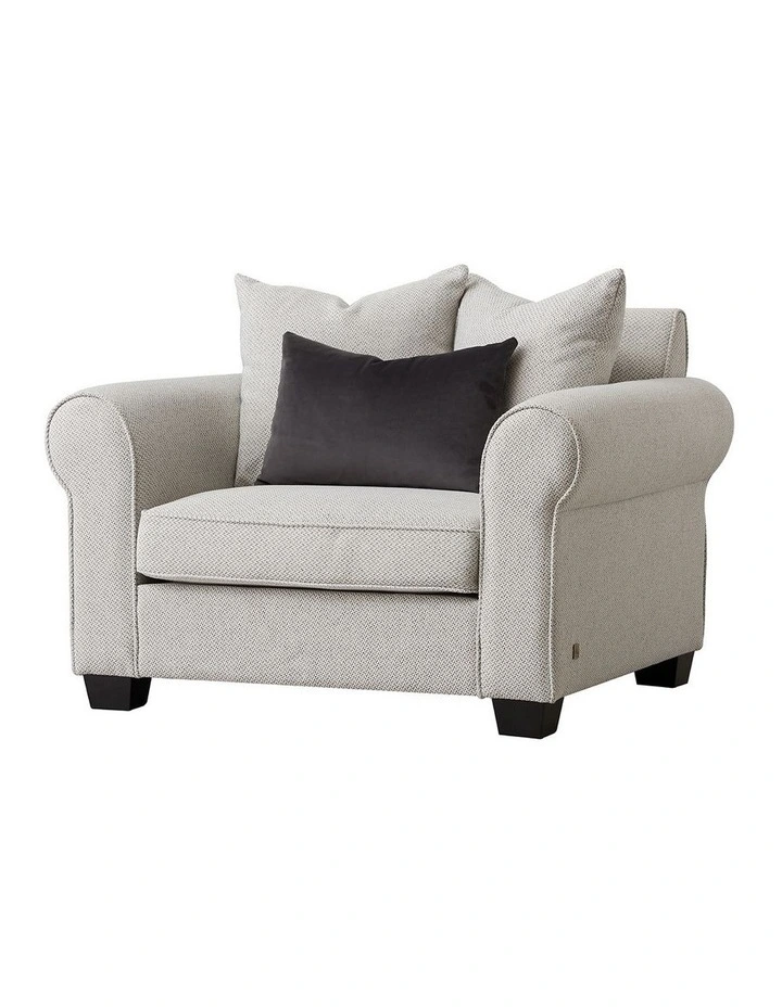 Laurie Fabric Single Seat Sofa in Oatmeal