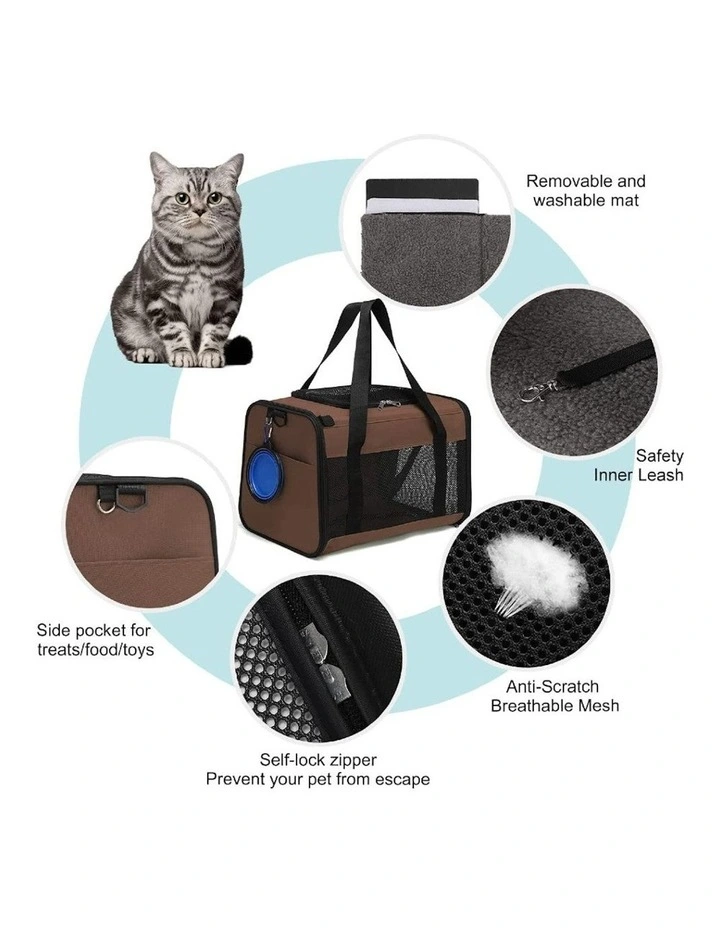 Portable Pet Carrier-L Size in Brown