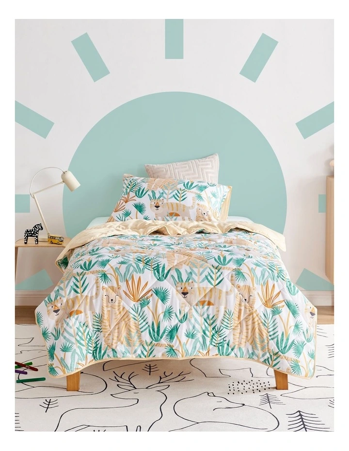Tiger Safari Comforter Set in White