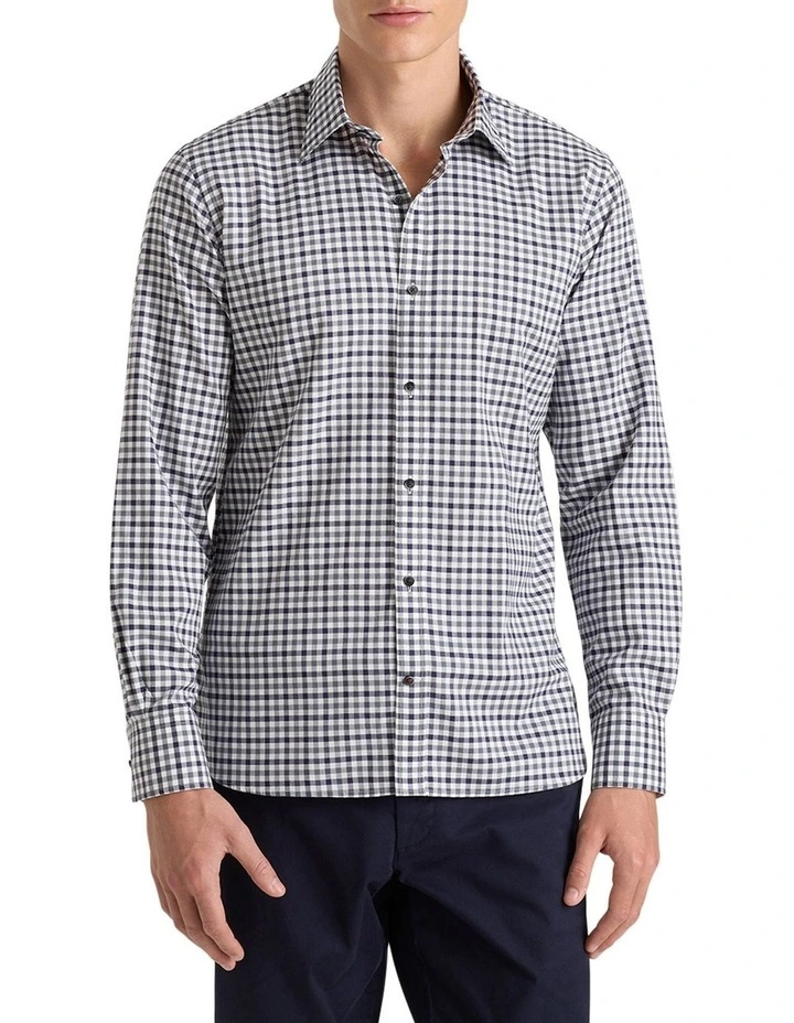 Alex Check Shirt in Navy Grey