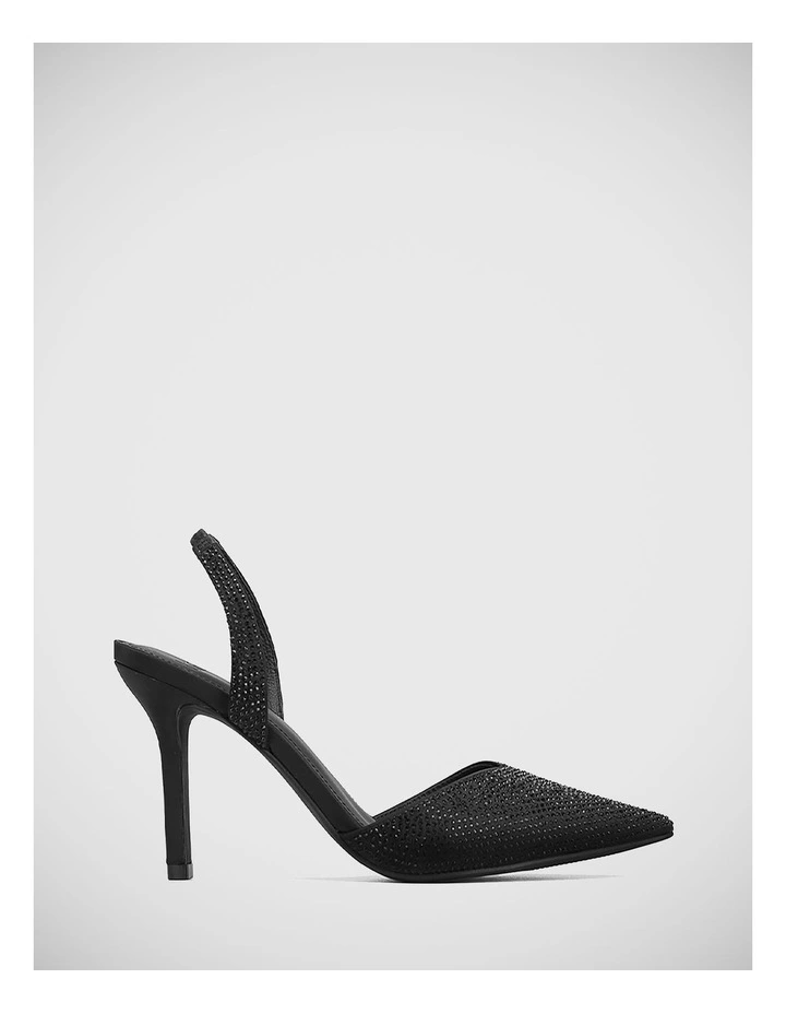 Quannah Satin Textile Slingback in Black