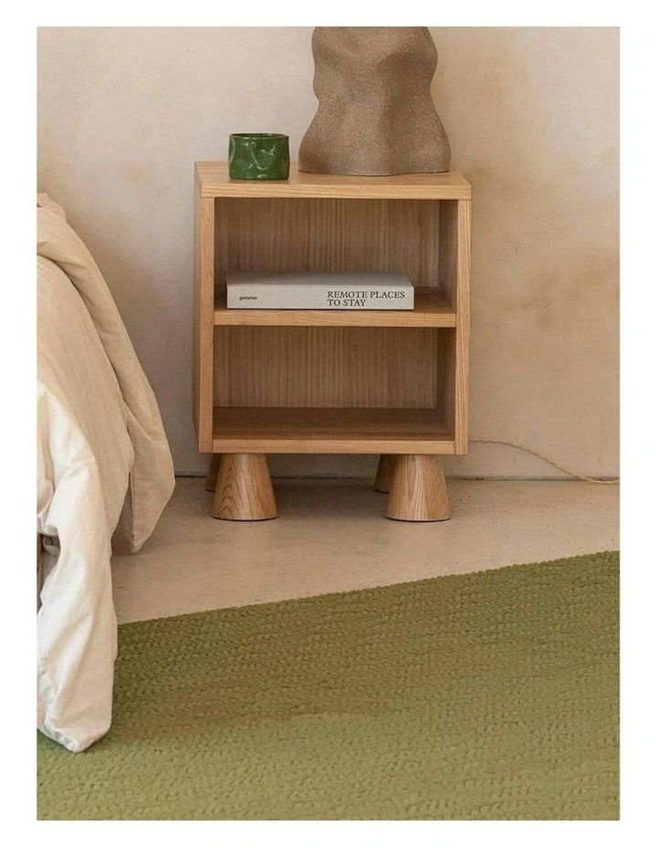 Peace Washable Vegan Shearling Runner Rug in Olive