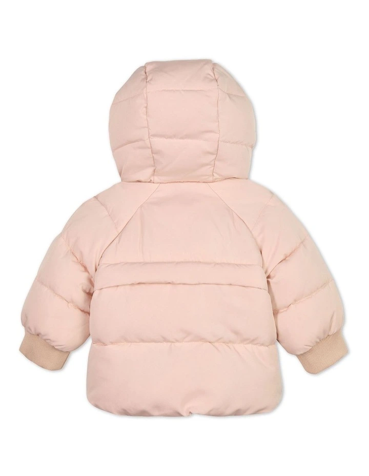 Hooded Puffer Jacket in Rose Clay