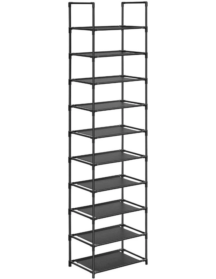 10 Tier Metal Shoe Rack in Black