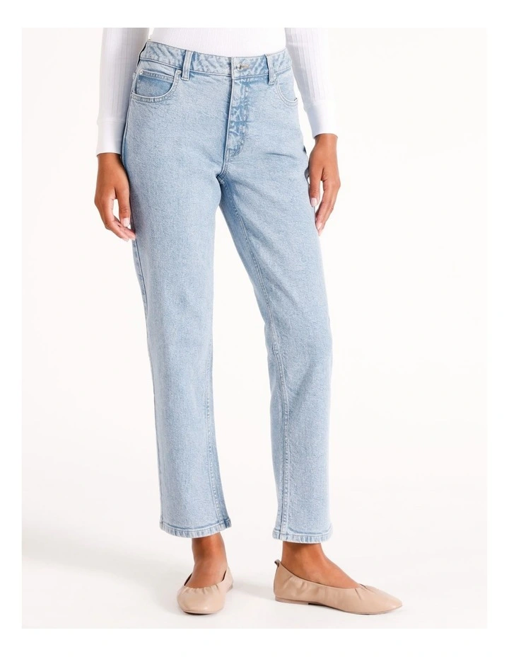 Organic Blend Straight Jean in Light Blue