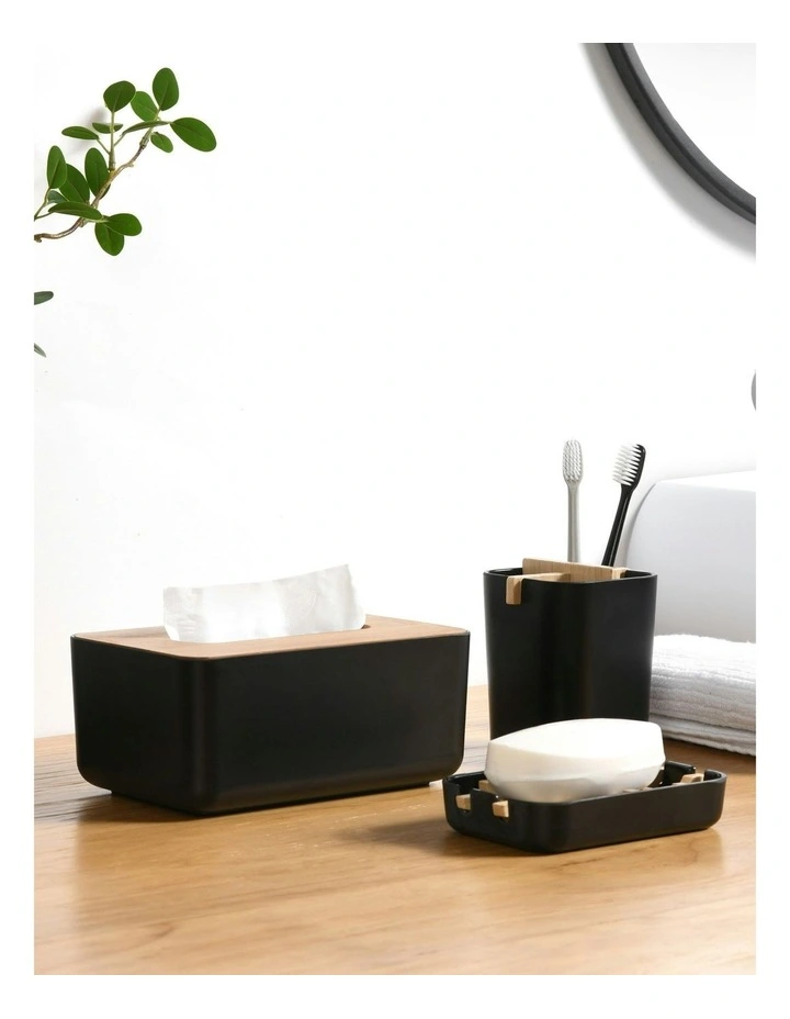 Bathroom Basics Set 3 Piece in Black