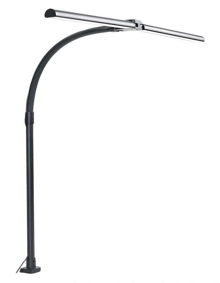 Desk Lamp 24W Double Head LED Adjustable Height 5 Color Modes in Black