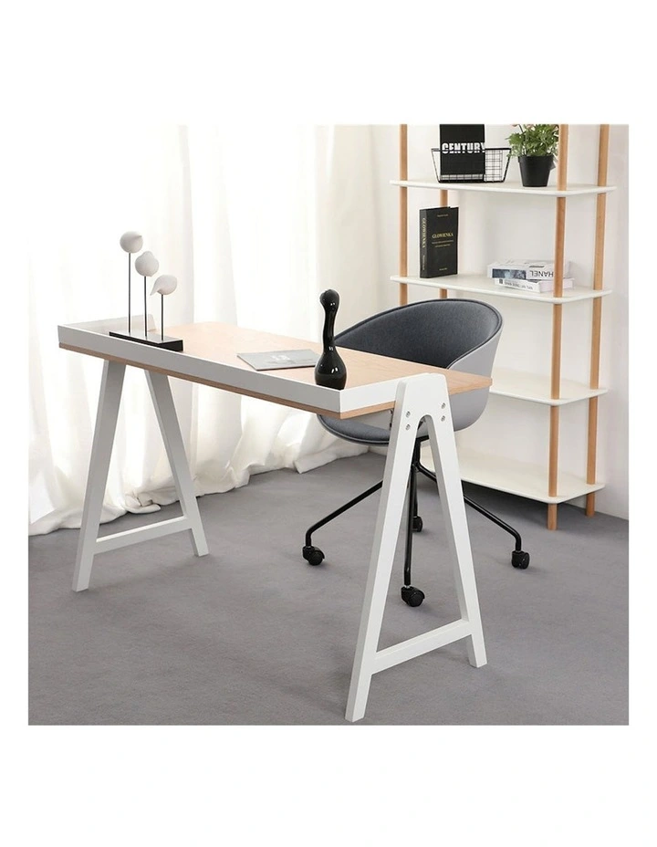 Yara Study Desk 118cm in White/Natural
