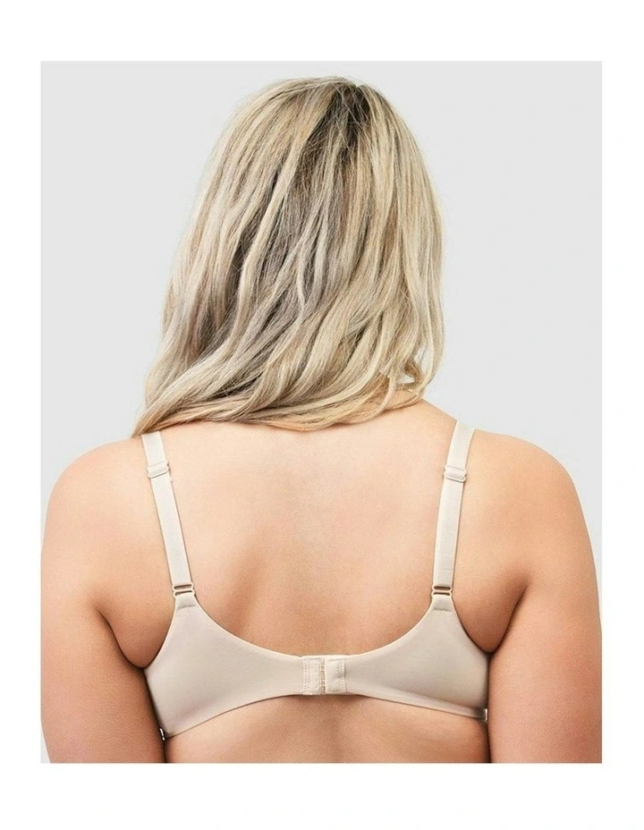 The Wednesday Satin Trim Seamless Underwire Bra in Clay