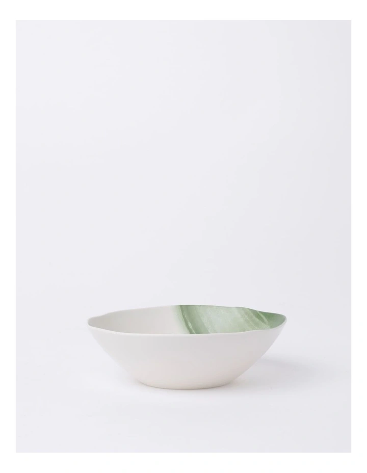 Sealers Cove Low Bowl in Matte Green Wash