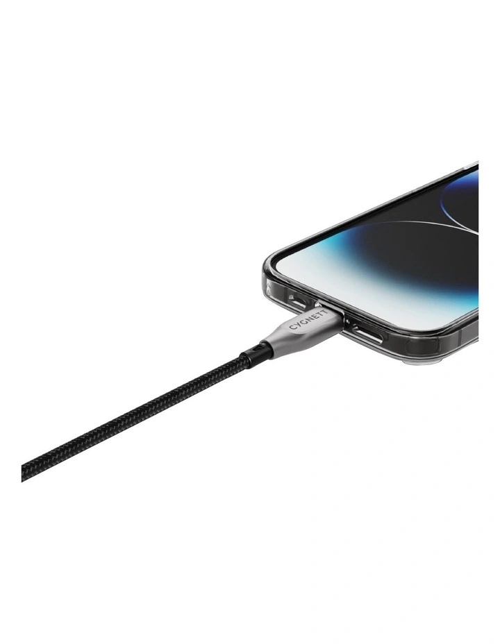 Armoured Lightning to USB A Cable 50cm in Black