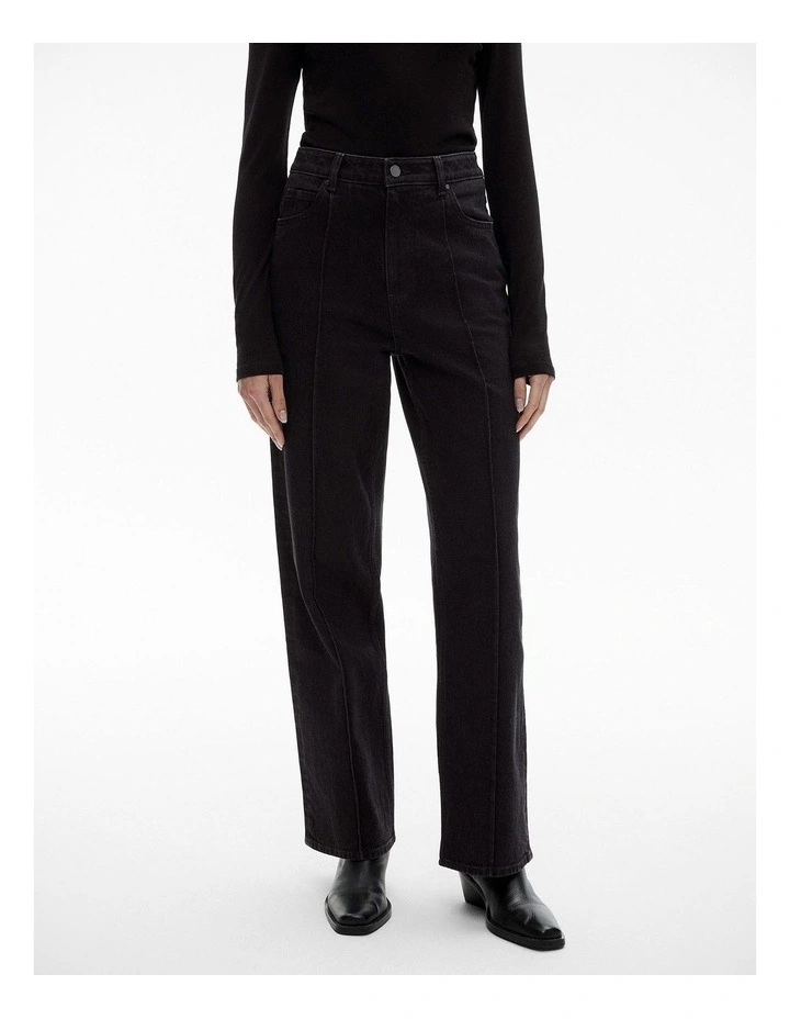 Pinstitch Jeans in Washed Black