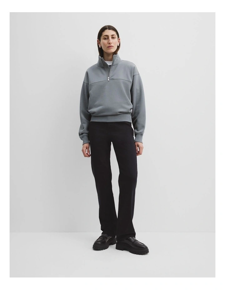 Zip Collar Sweat in Mineral