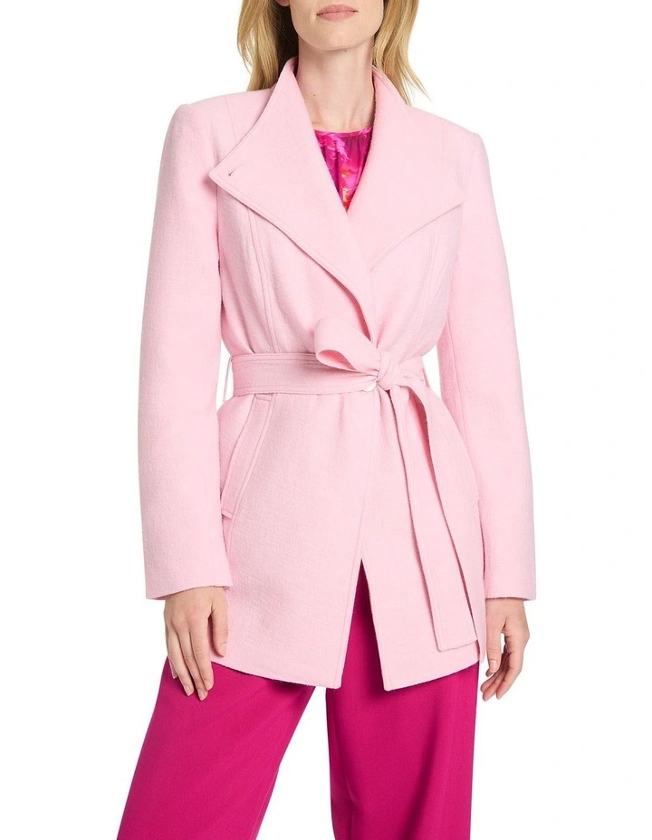 Luisa Felted Wool Coat in Pink
