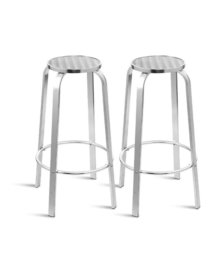 Outdoor Bar Stools Patio Furniture Indoor Bistro Kitchen Aluminum x2
