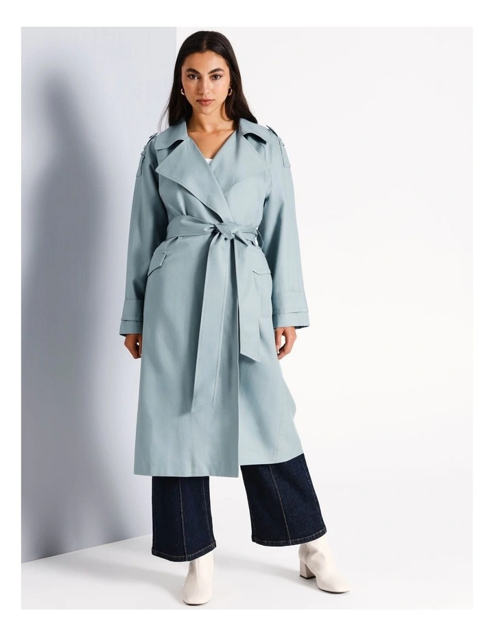 Lightweight Duster Trench in Teal
