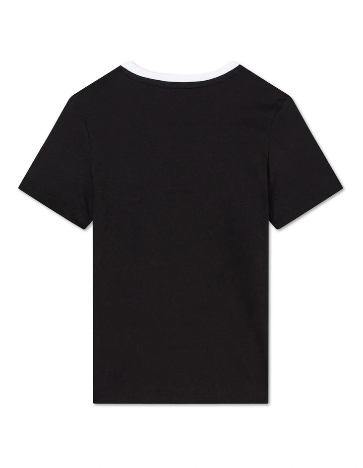 Jersey Color Block Short Sleeve T-shirt in Black