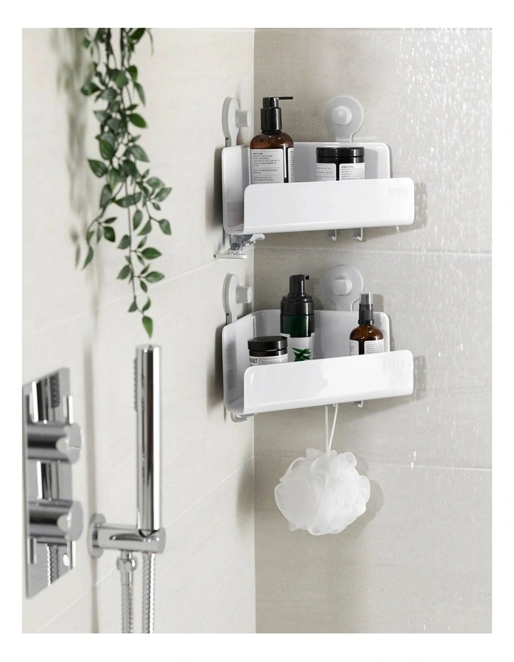 EasyStore Corner Shower Caddy 2-pack (No Mirror) White