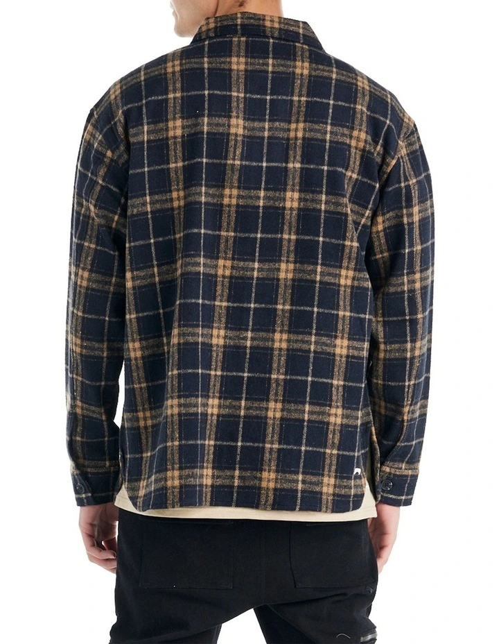 Booker Shacket Jacket in Black Plaid