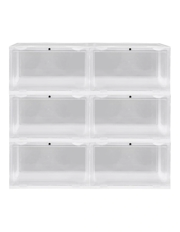 Shoe Box Acrylic Sneaker Display Case 6 Piece in Clear