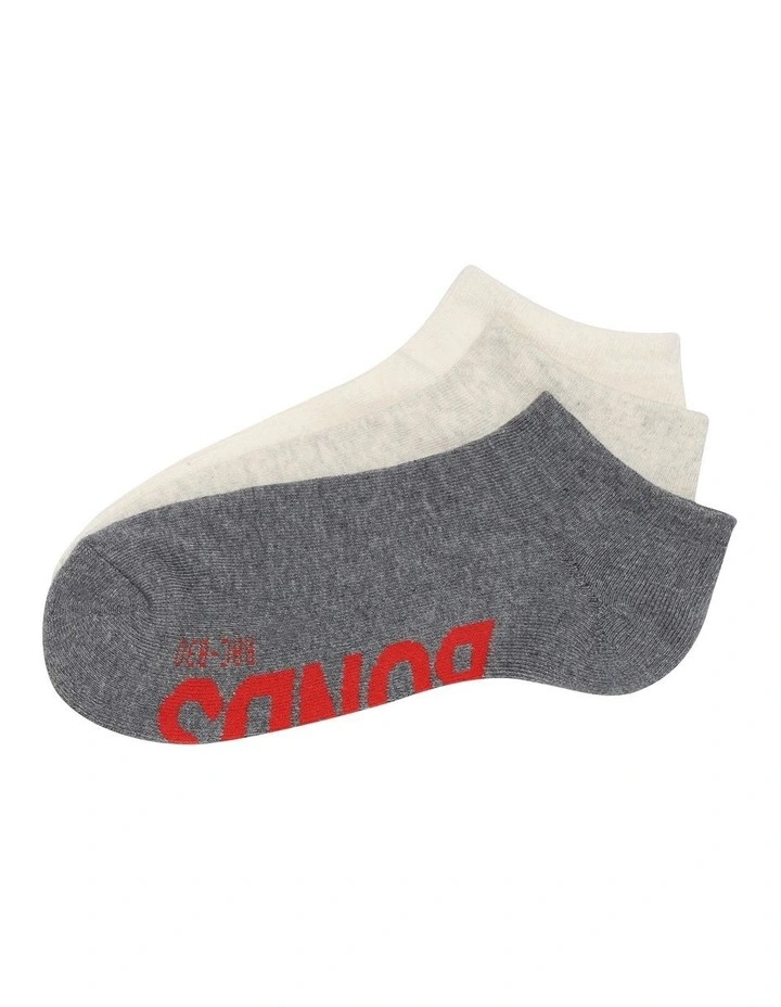 Logo Low Cut Socks 3 Pack in Assorted