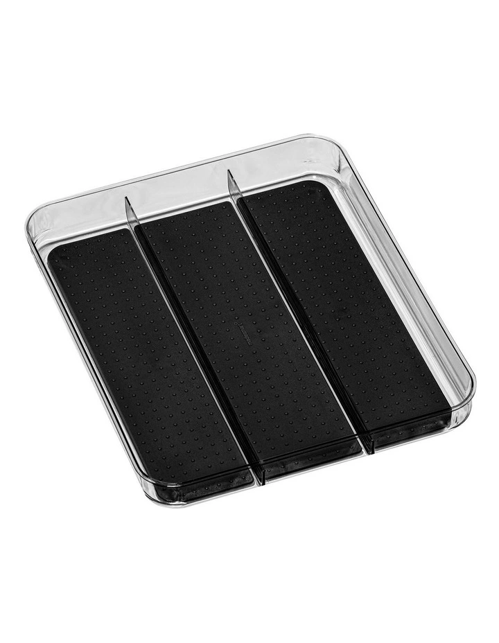 Clear Soft Grip Utensil Tray in Carbon
