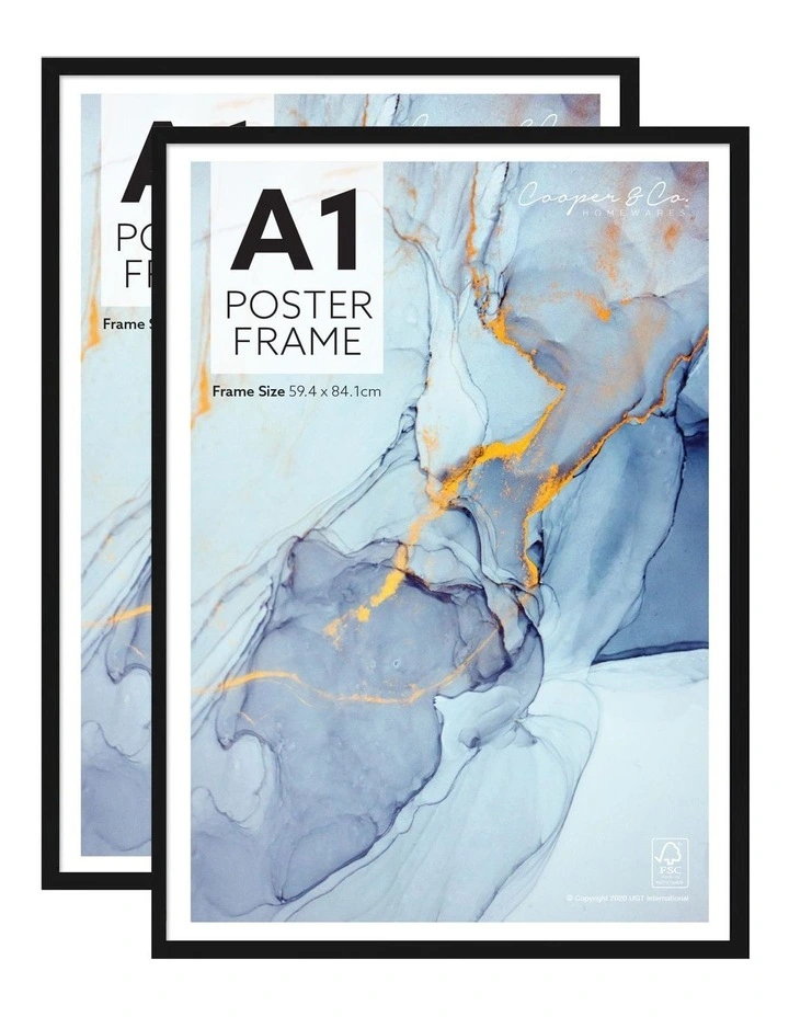 A1 Poster Photo Frames Set of 2 in Black