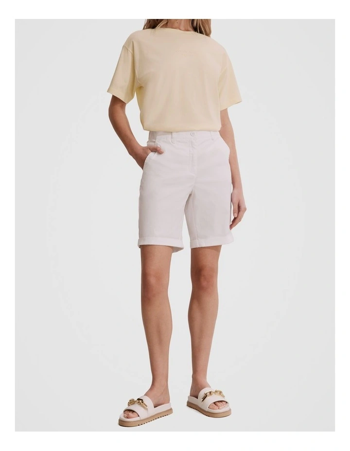 Australian Cotton Twill Walk Short in White