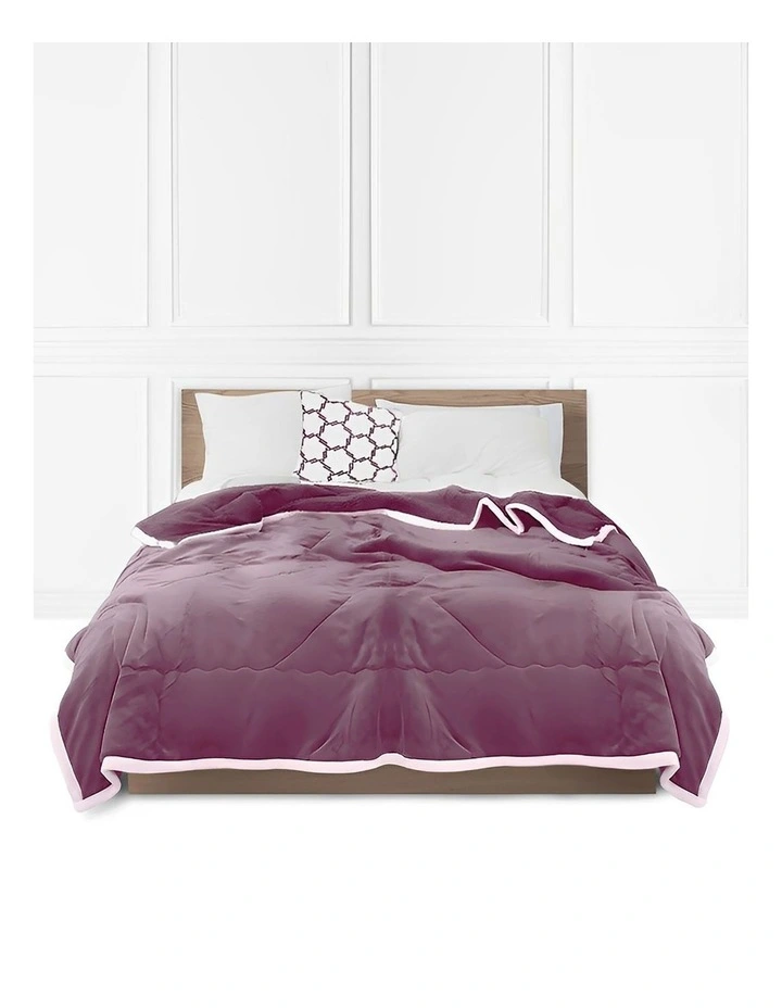 Double Sided Thick Flannel Comforter in Light Purple