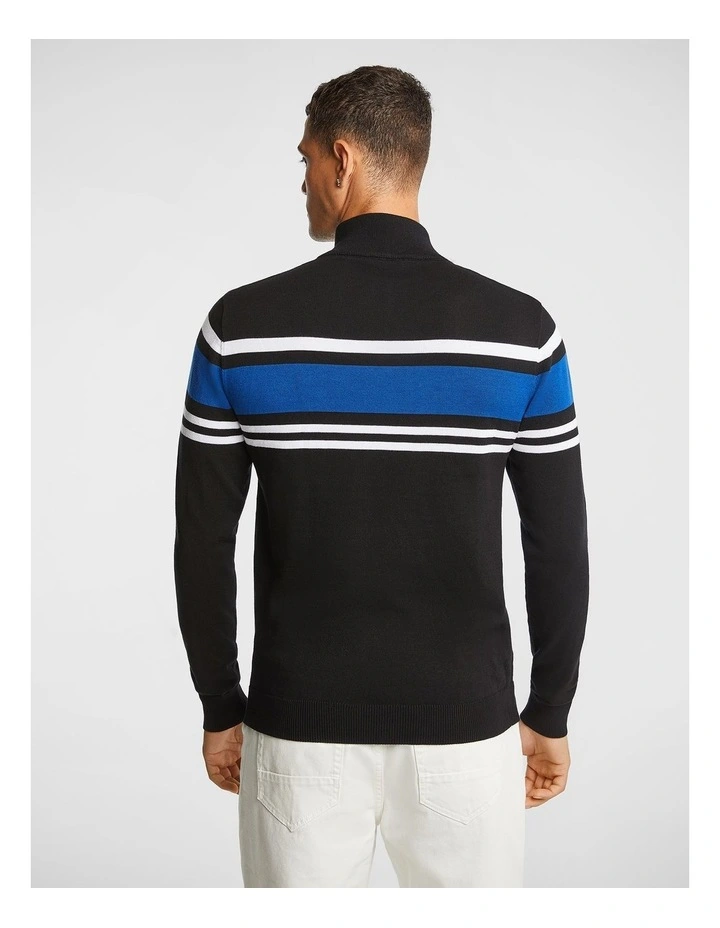 Levi 1/4 Zip Splice Knitwear in Black