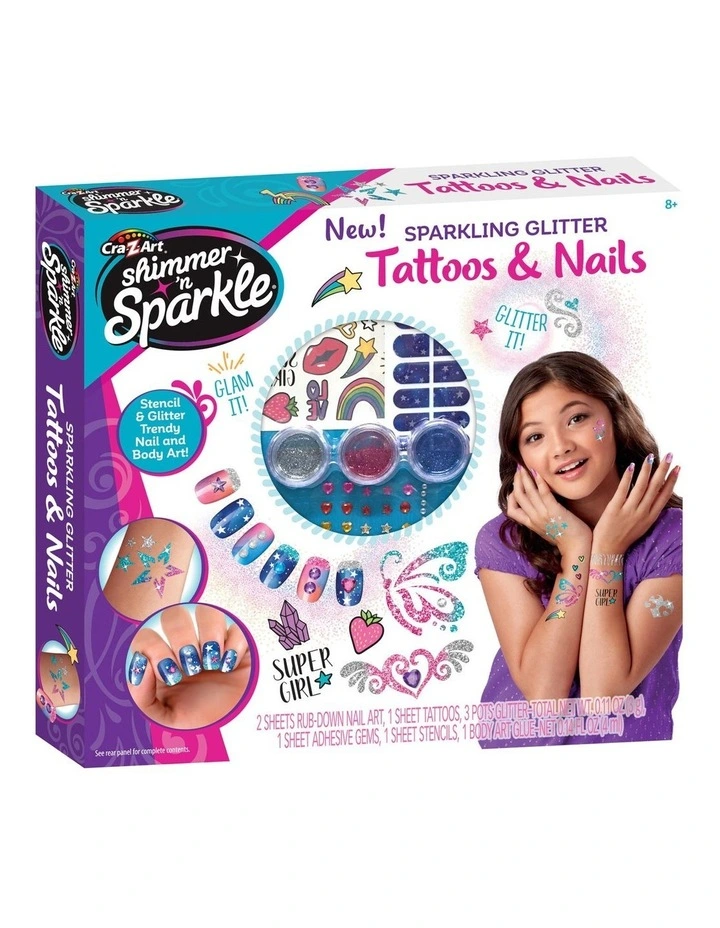 3 in 1 Glitter Nails & Body Tattoo Beauty Set