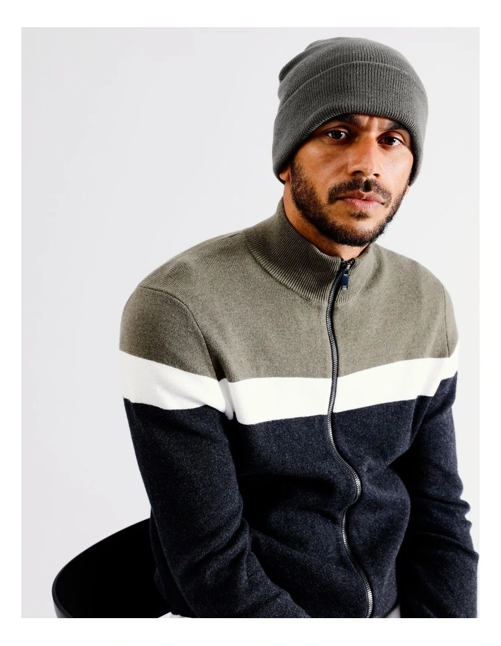Essential Fine Knit Beanie in Khaki