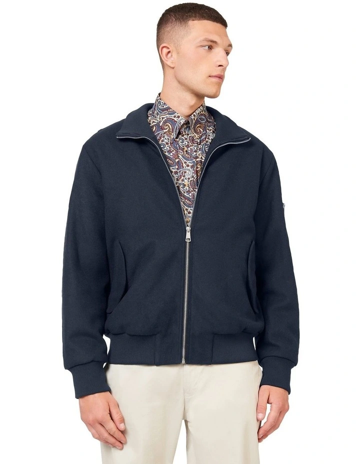 Utility Funnel Jacket in Blue