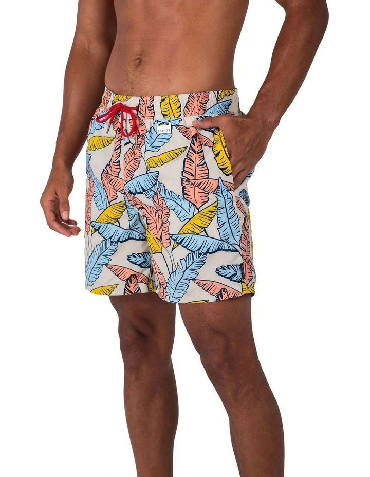 Tropical Leaf Swim Shorts in Blue
