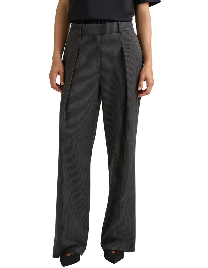 Belva Pinstripe Pant in Charcoal Stripe