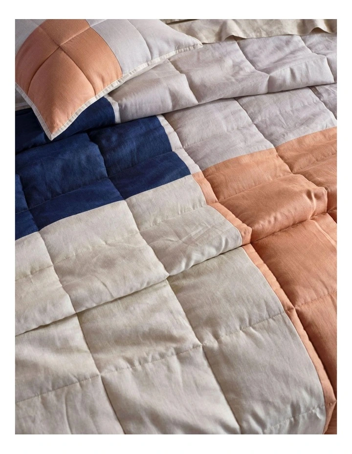 Nimes Patchwork Coverlet in Navy