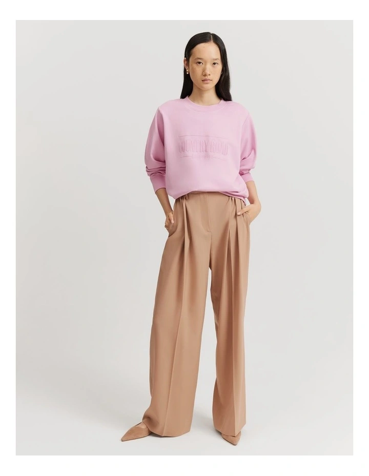 Verified Australian Cotton Heritage Sweat Top in Rose
