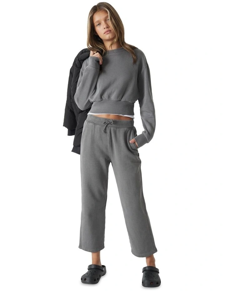 Oversized Cropped Sweater in Grey