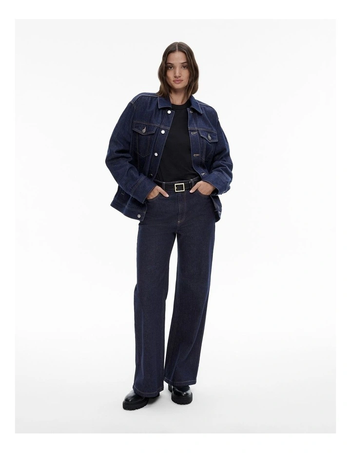 Oversized Denim Jacket in Indigo Blue
