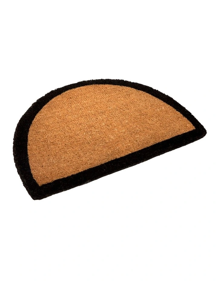 60x90 cm Black Border Half Round Coir Doormat
