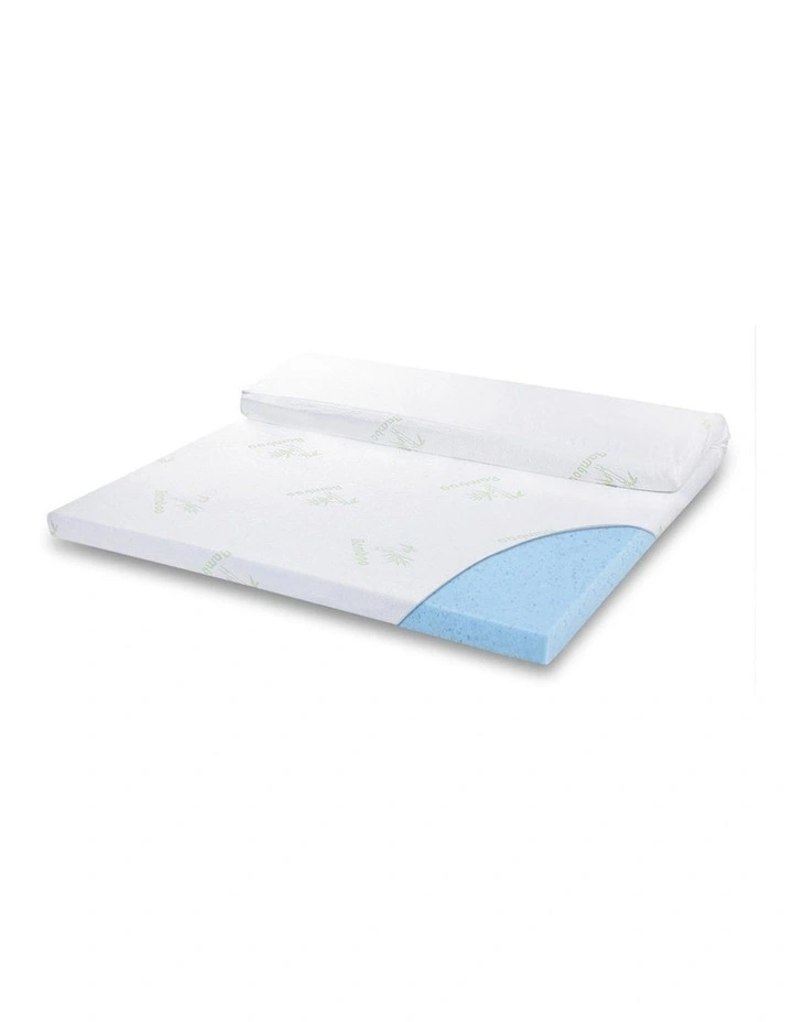 5cm Thickness Cool Gel Memory Foam Mattress Topper Bamboo Fabric Double in White