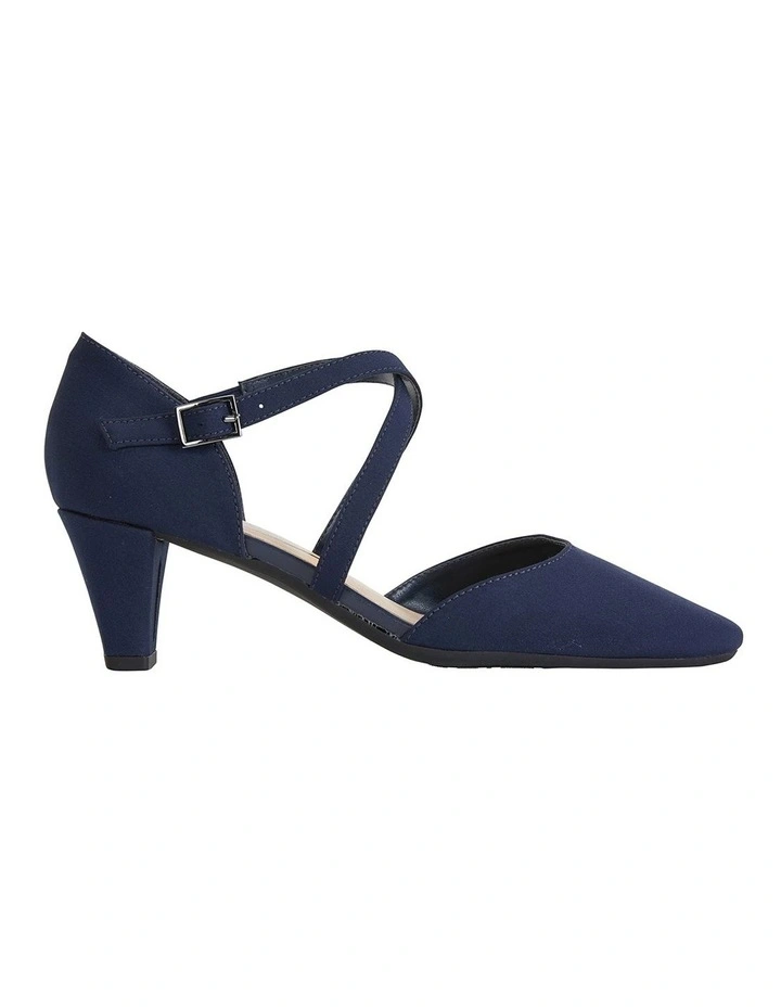 Adison Navy Fabric Heeled Shoes