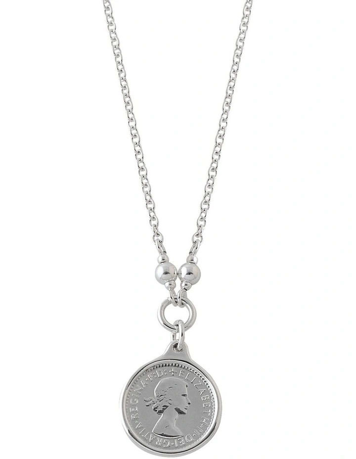 Name Chain Threepence Silver Necklace