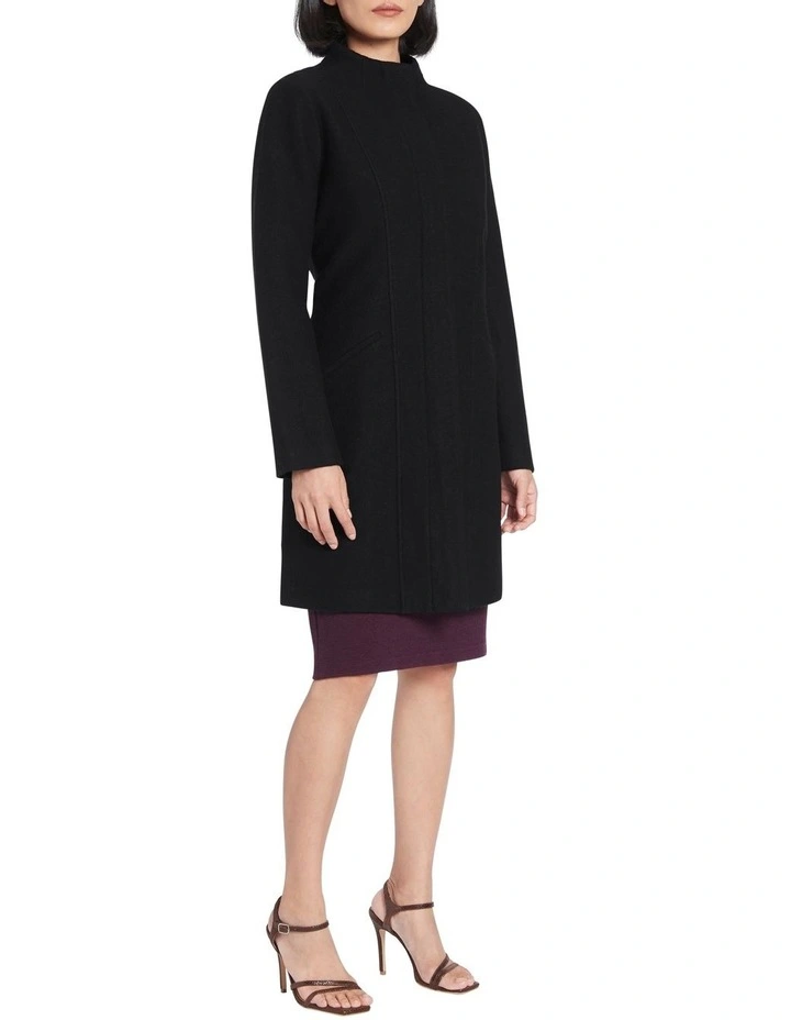 Madison Felted Wool Coat Black