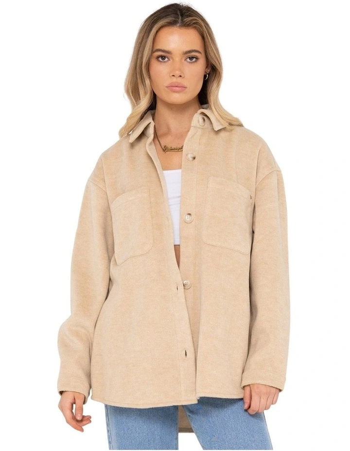 Mia Overshirt Jacket in Oatmeal